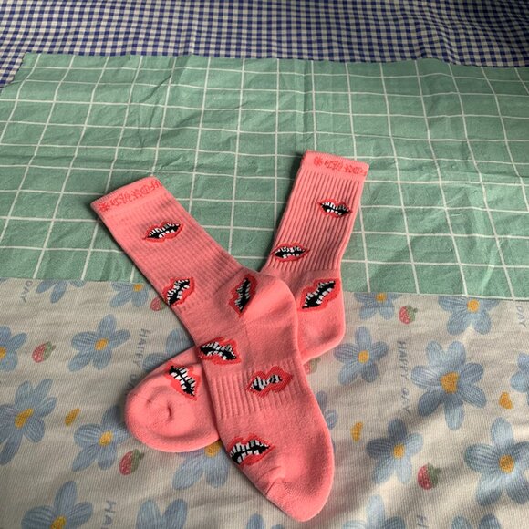 Chrome Hearts Pink Jacquard Knitted Mid-Length Socks - Picture 8 of 8